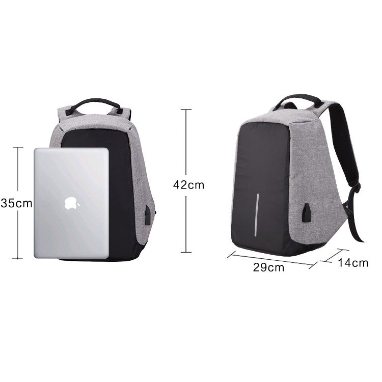 Multi-Function Large Capacity Travel Anti-theft Security Casual Backpack Laptop Computer Bag with External USB Charging Interface for Men / Women, Size: 42 x 29 x 14 cm Reluova