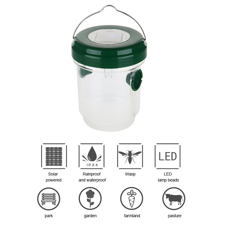 Solar Powered LED Fly Bee Trap Catcher Insect Control Tool My Store