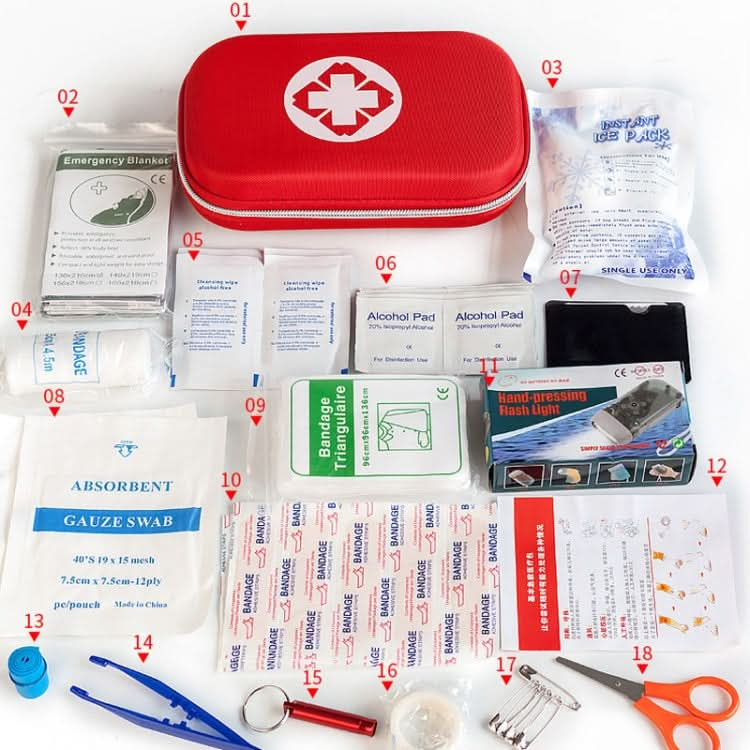 43 In 1 EVA Portable Car Home Outdoor Emergency Supplies Kit Survival Rescue Box-Reluova