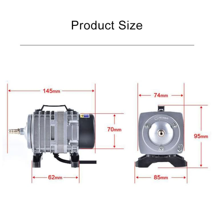 ACO-001 18W 38L/Min Electromagnetic Air Pump Compressor Seafood Fish Tank Increase Oxygen Air Flow Spliter, US Plug-Reluova