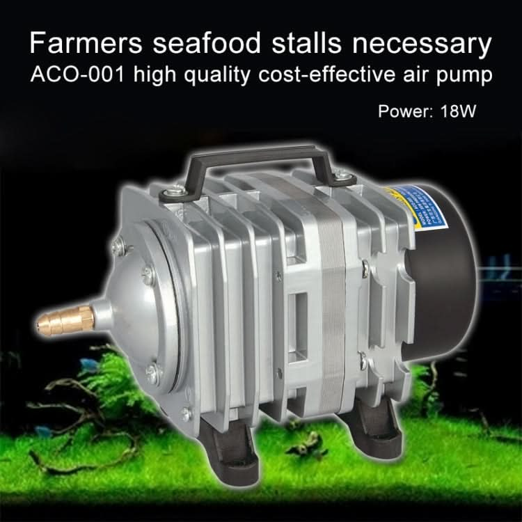 ACO-001 18W 38L/Min Electromagnetic Air Pump Compressor Seafood Fish Tank Increase Oxygen Air Flow Spliter, US Plug-Reluova