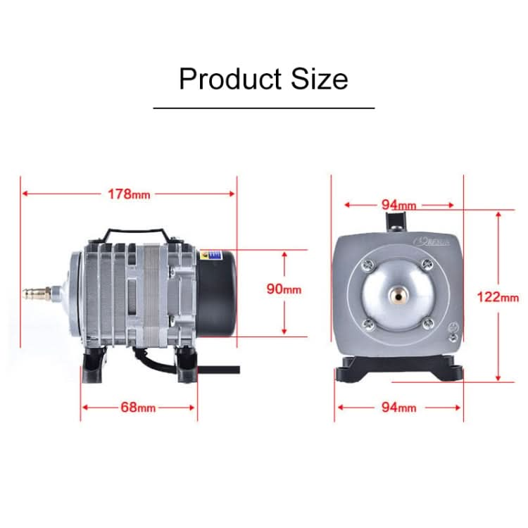 ACO-003 35W 65L/Min Electromagnetic Air Pump Compressor Seafood Fish Tank Increase Oxygen Air Flow Spliter, US Plug-Reluova