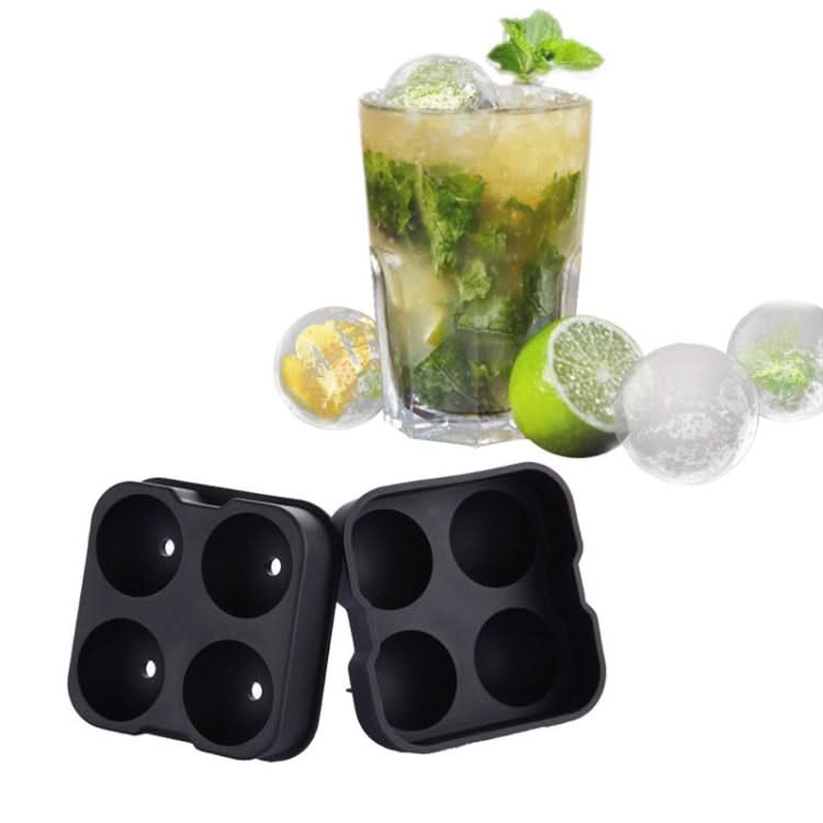 Ball Shape 4-Grid Silicone Ice Cube Mold - Reluova