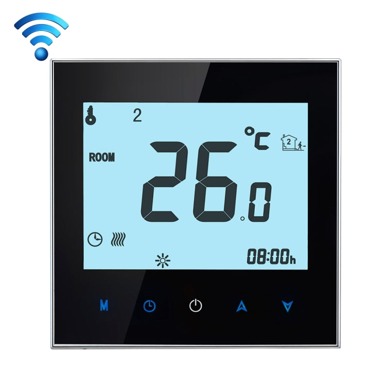 BHT-1000-GA-WIFI 3A Load Water Heating Type Touch LCD Digital WiFi Heating Room Thermostat, Display Clock / Temperature / Periods / Time / Week / Heat etc.