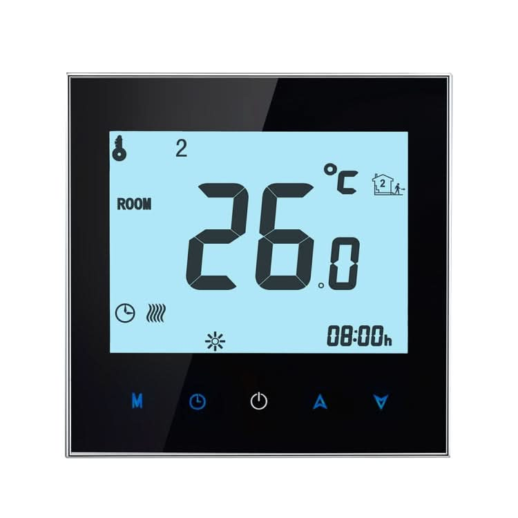 BHT-1000-GB-WIFI 16A Load Electronic Heating Type Touch LCD Digital WiFi Heating Room Thermostat with Sensor, Display Clock / Temperature / Periods / Time / Week / Heat etc. Reluova