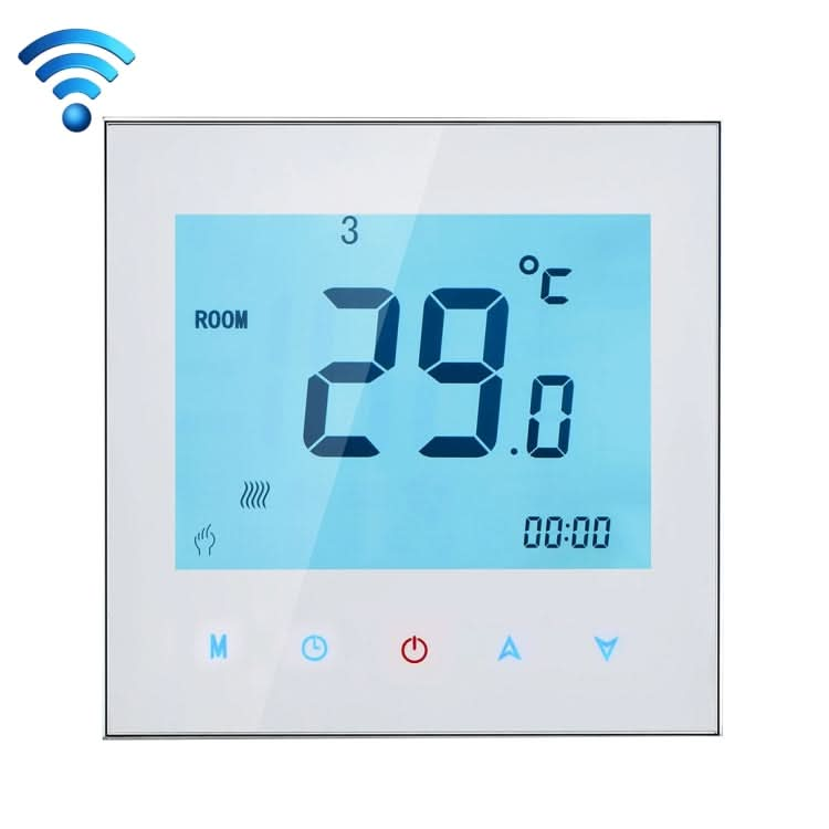 BHT-1000-GB-WIFI 16A Load Electronic Heating Type Touch LCD Digital WiFi Heating Room Thermostat with Sensor, Display Clock / Temperature / Periods / Time / Week / Heat etc. Reluova