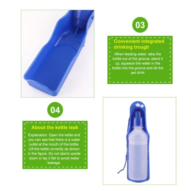 250ml Outdoor Portable Dog / Pet Water Bottle, Random Color Delivery-Reluova