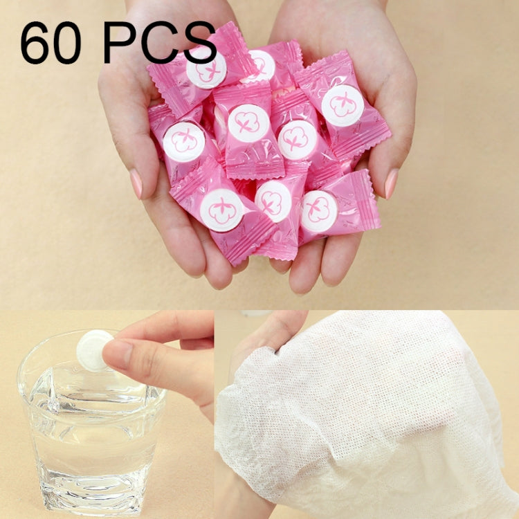 60 PCS Candy Style Portable Disposable Travel Cotton Towel, Size: 22*20cm My Store