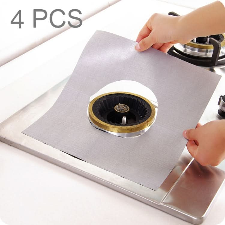 4 PCS Gas Furnace Surface Ultra-thin Fibre Material Stovetop Protective Cleaning Pad, Size: 27*27 cm (Silver)-Reluova