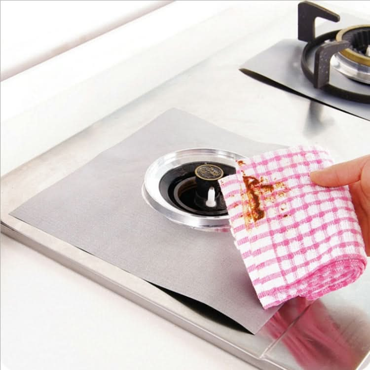 4 PCS Gas Furnace Surface Ultra-thin Fibre Material Stovetop Protective Cleaning Pad, Size: 27*27 cm (Silver)-Reluova