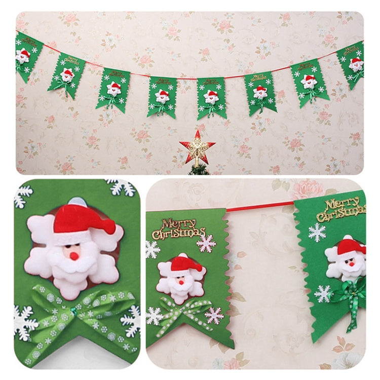 Christmas Scene Decoration Six Flag Non-woven Fabric Santa Hanging Flag