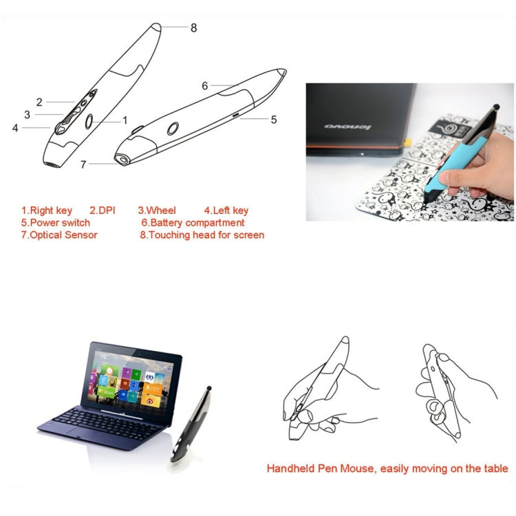 2.4GHz Innovative Pen-style Handheld Wireless Smart Mouse for PC Laptop-Reluova