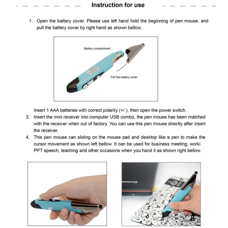 2.4GHz Innovative Pen-style Handheld Wireless Smart Mouse for PC Laptop-Reluova