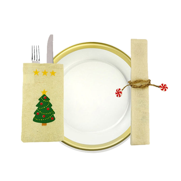 Christmas Scene Decoration Tableware Cover Christmas Creative Sackcloth Dishes Bags Gifts Bags, Random Style Delivery My Store