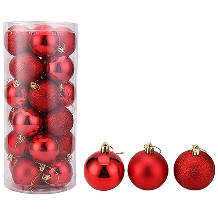 24 PCS 6cm Plating Plastic Christmas Tree Decorations Hanging String Ball, Random Color Delivery My Store