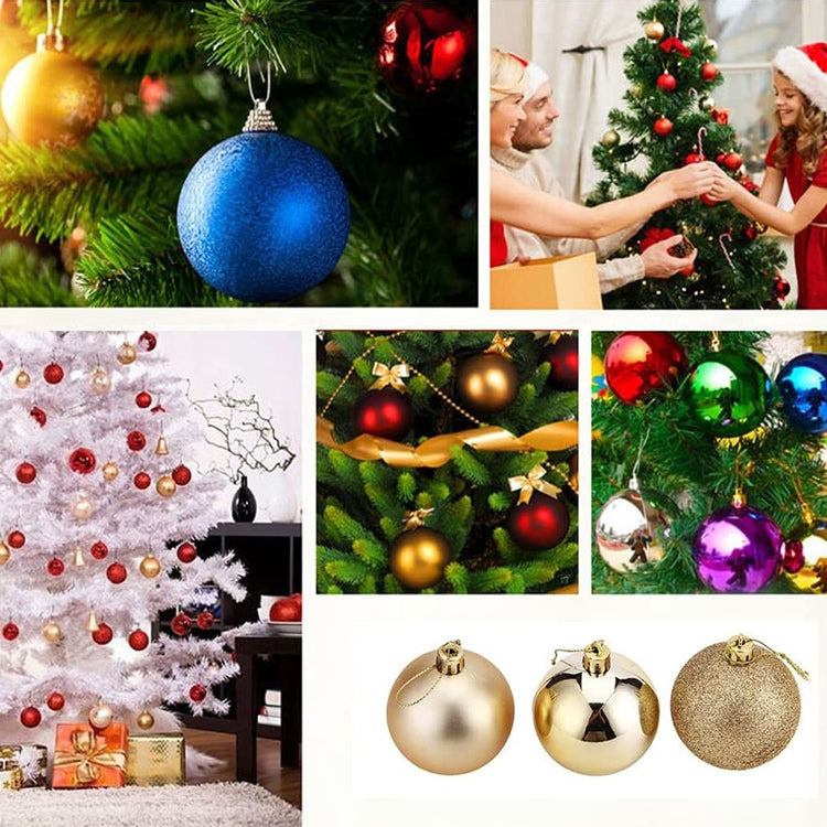 24 PCS 6cm Plating Plastic Christmas Tree Decorations Hanging String Ball, Random Color Delivery My Store