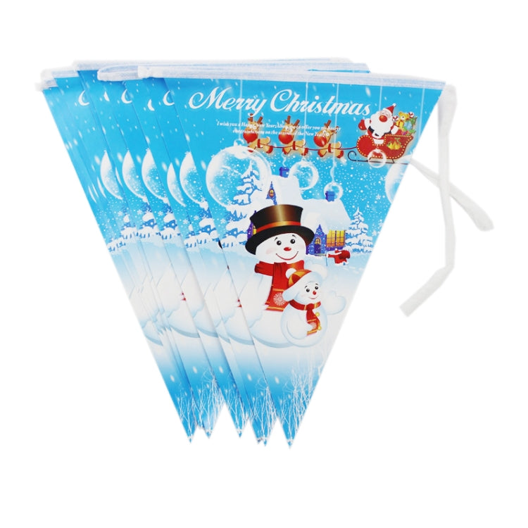 10 Sets Christmas Scene Decoration Triangle Paper Flags Non-woven Fabric Hanging Banners