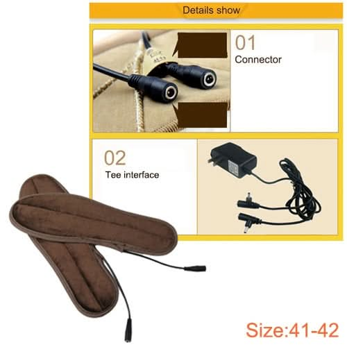 Lithium Battery Powered & Rechargeable Heated Insoles Keep Feet Warm Pad, Keep Warm 8-9 hours, Size: 41-42 yard Reluova