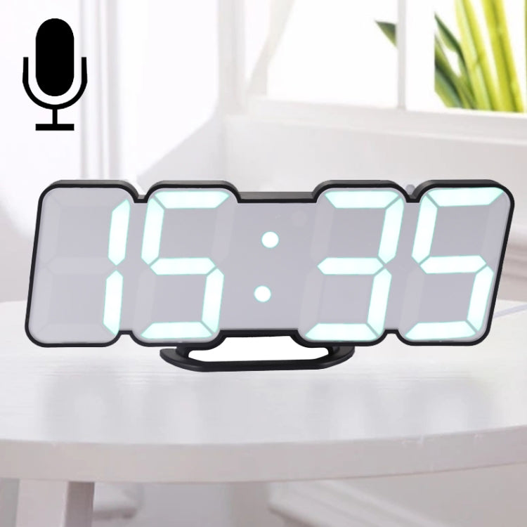 Modern 3D LED Sound Control Colorful Digital Alarm Clock Adjust Brightness Electronic Wall Glowing Hanging Clock with Remote Control My Store