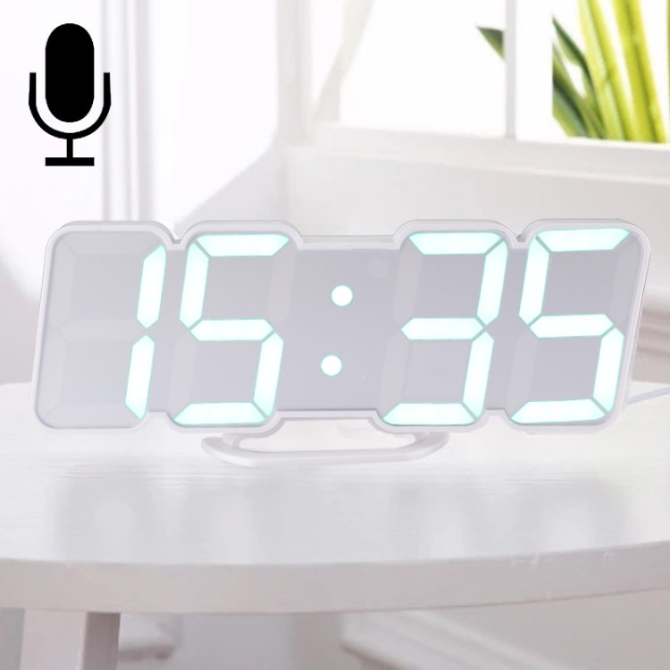 Modern 3D LED Sound Control Colorful Digital Alarm Clock Adjust Brightness Electronic Wall Glowing Hanging Clock with Remote Control My Store