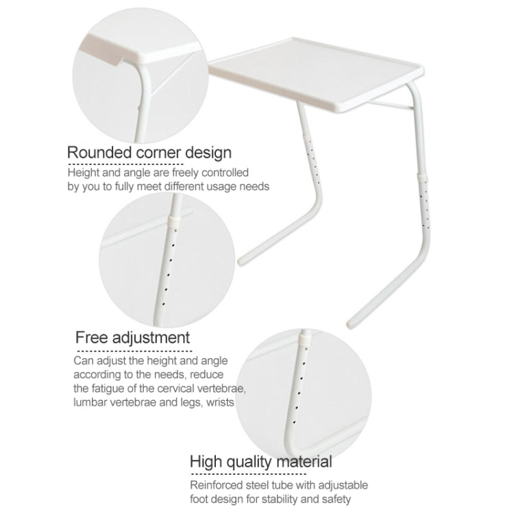 Plastic Pad Steel Tube Bracket Liftable Foldable Portable Multi-purpose Laptop Table, Adjustable Height: 52-72cm, Adjustable Angle: 30 Degrees / 60 Degrees / 90 Degrees My Store