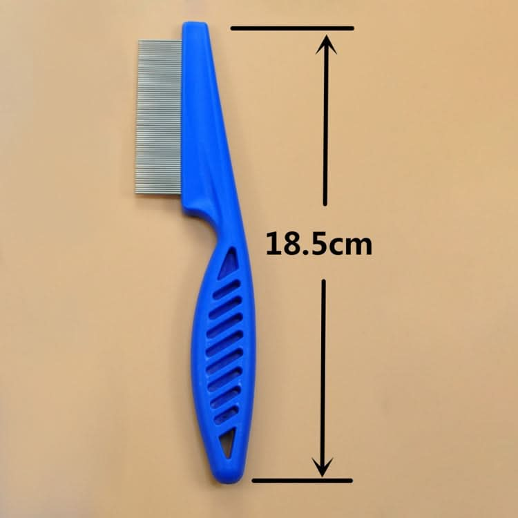 5 PCS Pet Cats Dogs Supplies Combs Fine Toothed Stainless Steel Needle Fleas Removal Combs, Length: 18.5cm (Blue)-Reluova