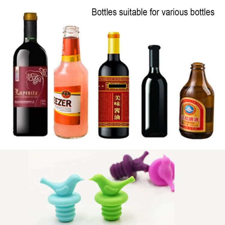 2pcs Creative Bird Style Silicone Wine Beer Condiments Bottle Stopper Random Color Delivery - Reluova