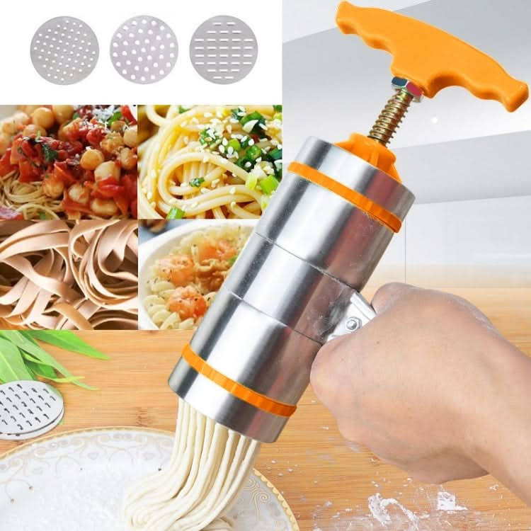 3 Molds Household Manually Small Stainless Steel Pressing Style Handhold Noodle Machine-Reluova