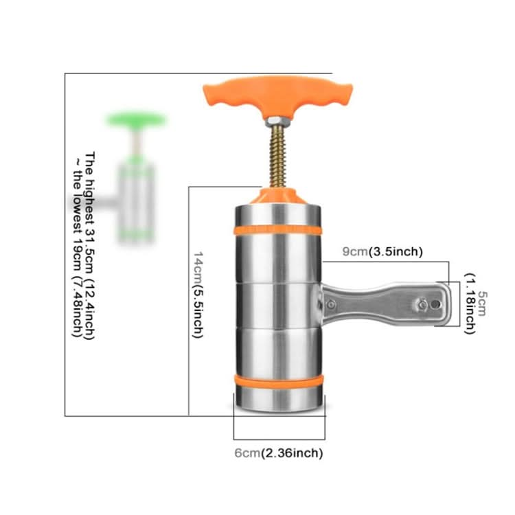 3 Molds Household Manually Small Stainless Steel Pressing Style Handhold Noodle Machine-Reluova