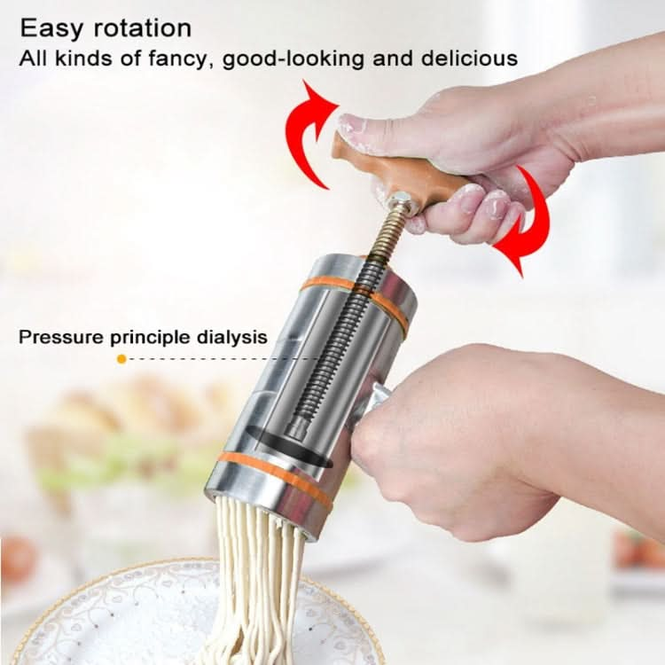 3 Molds Household Manually Small Stainless Steel Pressing Style Handhold Noodle Machine-Reluova