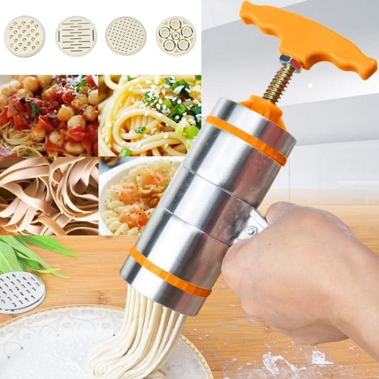 4 Molds Household Manually Small Stainless Steel Pressing Style Handhold Noodle Machine-Reluova