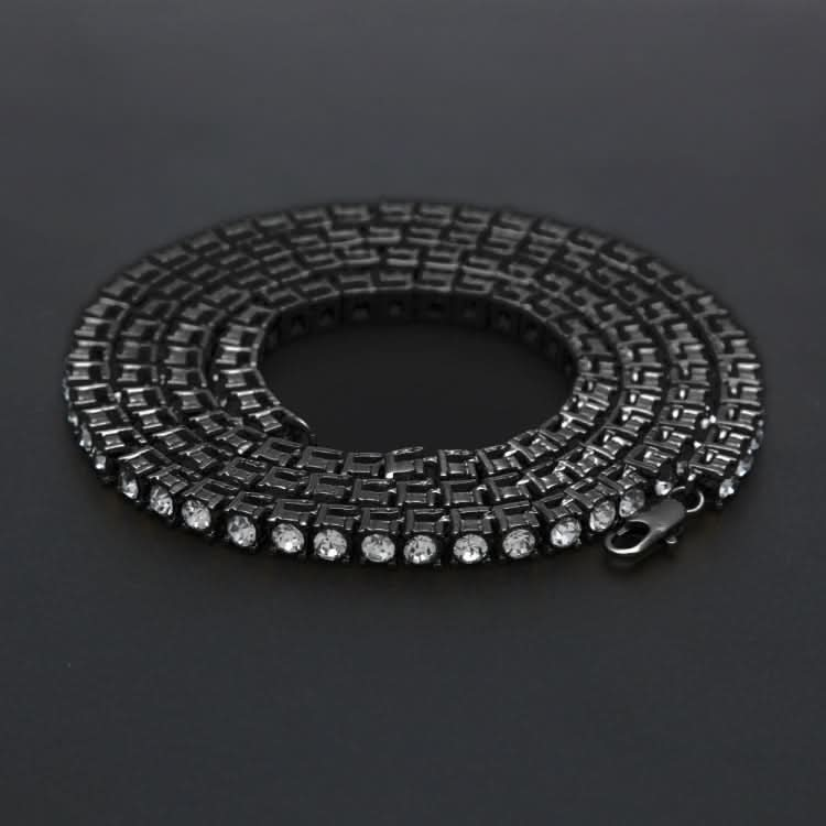 Mens Hip Hop Punk 1 Row Crystal Inlaid Alloy Necklace Chain, Size: 20 inch Reluova