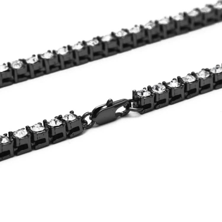 Mens Hip Hop Punk 1 Row Crystal Inlaid Alloy Necklace Chain, Size: 20 inch Reluova