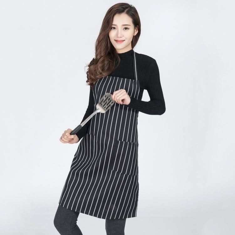 Black and White Stripes Unisex Chef Waiter Barista Aprons Work Aprons - Reluova