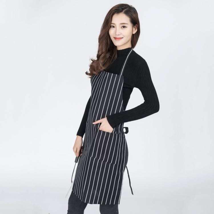 Black and White Stripes Unisex Chef Waiter Barista Aprons Work Aprons - Reluova