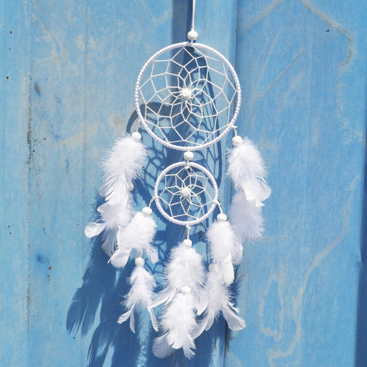 Creative White Lace Flower Dream Catcher Wind Chimes Feather Pendant for Home Wall Decorations Ornament, Random Style Delivery My Store