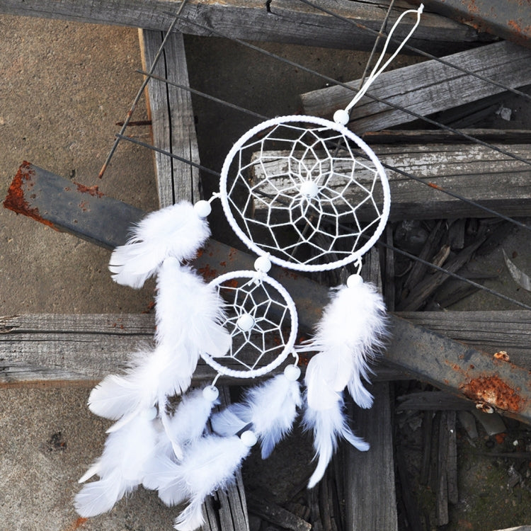 Creative White Lace Flower Dream Catcher Wind Chimes Feather Pendant for Home Wall Decorations Ornament, Random Style Delivery My Store