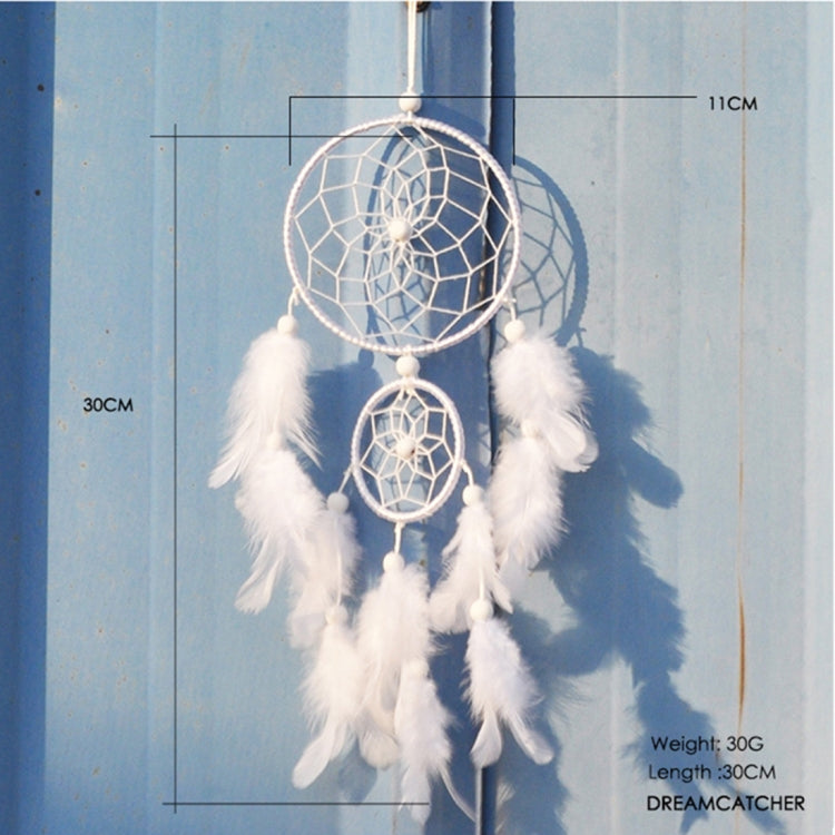 Creative White Lace Flower Dream Catcher Wind Chimes Feather Pendant for Home Wall Decorations Ornament, Random Style Delivery My Store