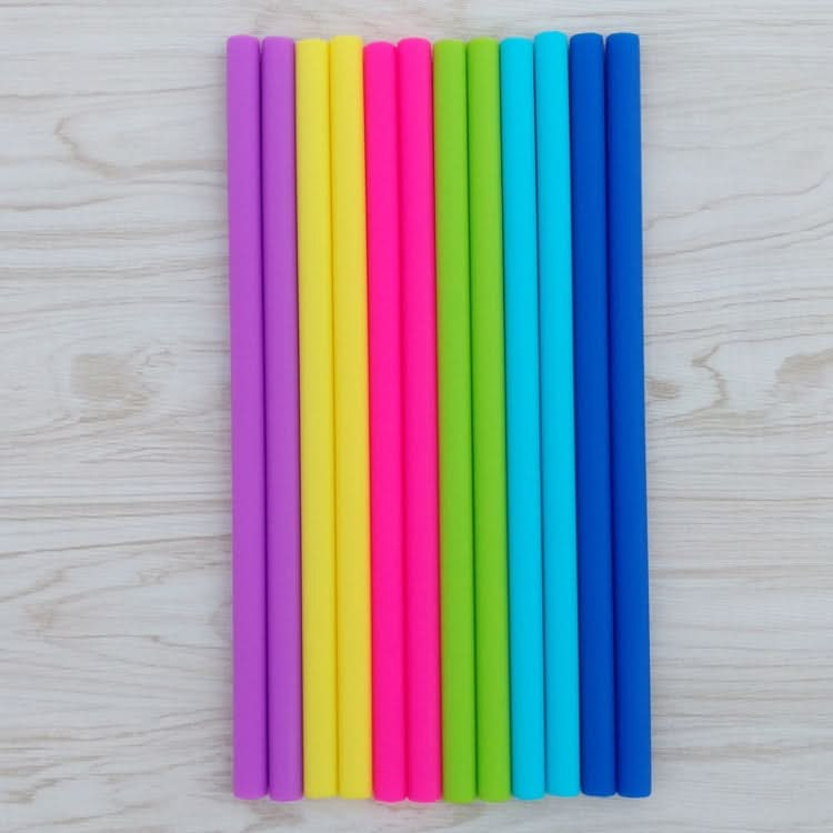 Food Grade Silicone Straws Cartoon Colorful Drink Tools, Straight Pipe, Length: 14cm, Outer Diameter: 10mm, Inner Diameter: 8.5mm, Random Color Delivery - Reluova