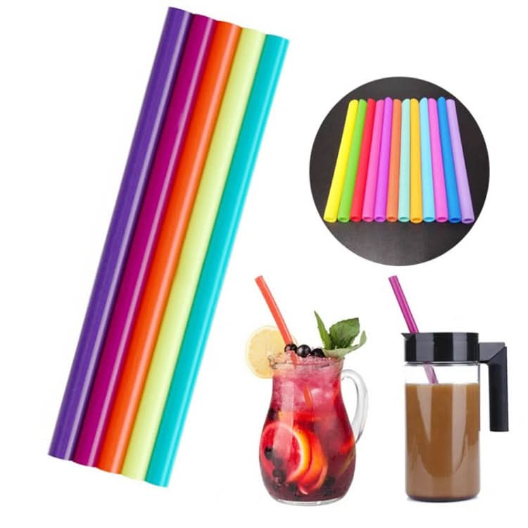 Food Grade Silicone Straws Cartoon Colorful Drink Tools, Straight Pipe, Length: 14cm, Outer Diameter: 10mm, Inner Diameter: 8.5mm, Random Color Delivery - Reluova