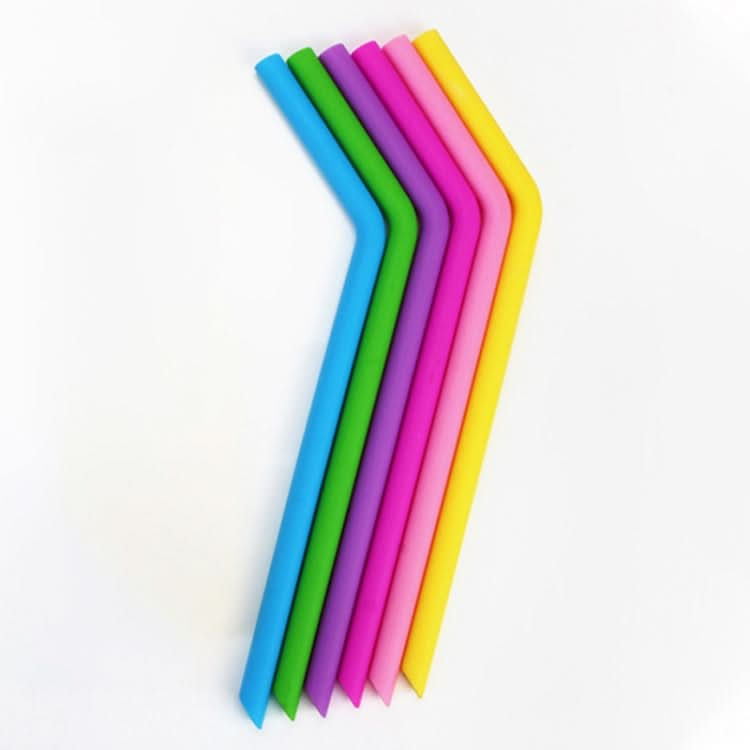 Food Grade Silicone Straws Cartoon Colorful Drink Tools, Crude Bend Pipe, Length: 25cm, Outer Diameter: 11mm, Inner Diameter: 9mm, Random Color Delivery - Reluova