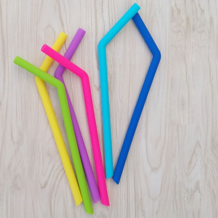 Food Grade Silicone Straws Cartoon Colorful Drink Tools, Crude Bend Pipe, Length: 25cm, Outer Diameter: 11mm, Inner Diameter: 9mm, Random Color Delivery - Reluova