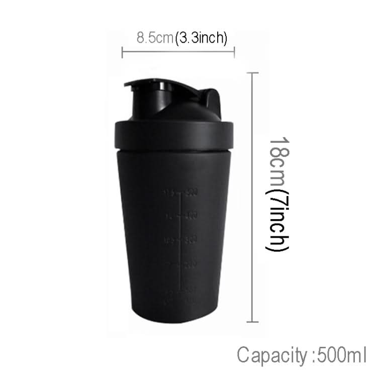 500mL(17.5oz) Healthy Sports Cup Stainless Steel Protein Powder Classic Shaker Bottle Replacement Milkshake Cup-Reluova