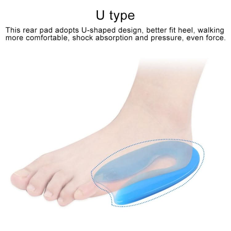 U-shaped Heel Pad Soft and Comfortable Shock Absorption Silicone Pad Insole, Size: S(30-34 Yards) Reluova