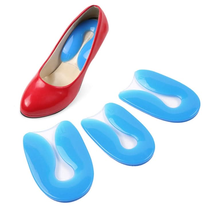 U-shaped Heel Pad Soft and Comfortable Shock Absorption Silicone Pad Insole, Size: S(30-34 Yards) Reluova