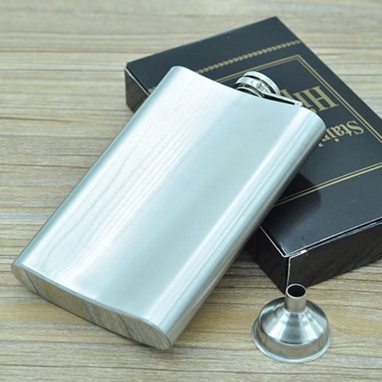 225mL (8oz) Outdoor Sports Handy Home Travel Wild Stainless Steel Portable Hip Flask(with Small Funnel)(Silver 225mL (8oz))-Reluova