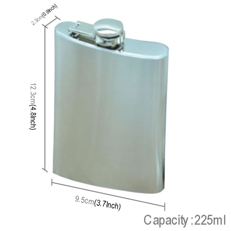 225mL (8oz) Outdoor Sports Handy Home Travel Wild Stainless Steel Portable Hip Flask(with Small Funnel)(Silver 225mL (8oz))-Reluova