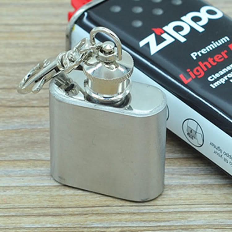 28mL(1oz)Cute Mini Portable Wine Jug Handy Stainless Steel Hip Flask with a Key Chain(Silver)-Reluova