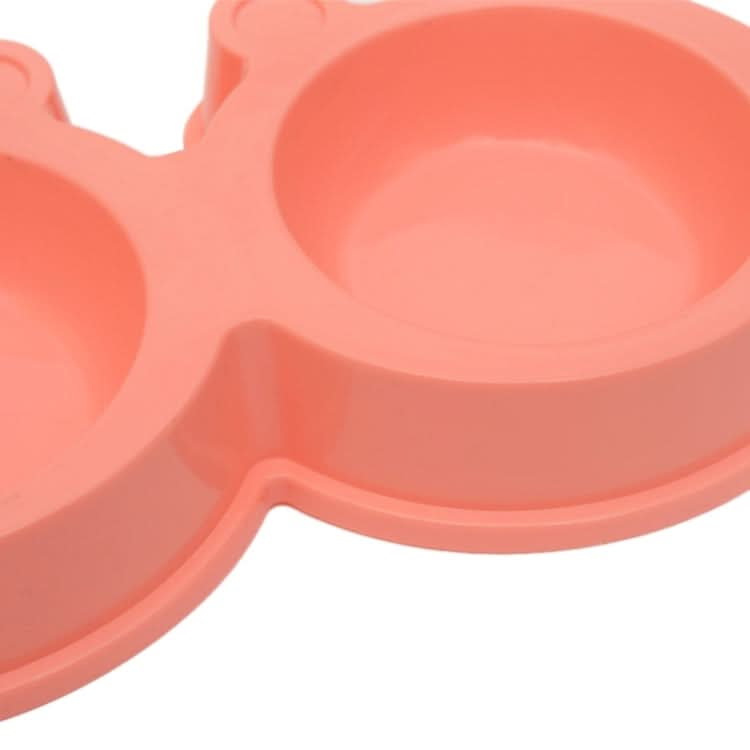 2 in 1 Stainless Steel  Bowls, Anti-slippery Mat Cartoon Shape Detachable Pets Bowls, Random Color Delivery(Pink)-Reluova