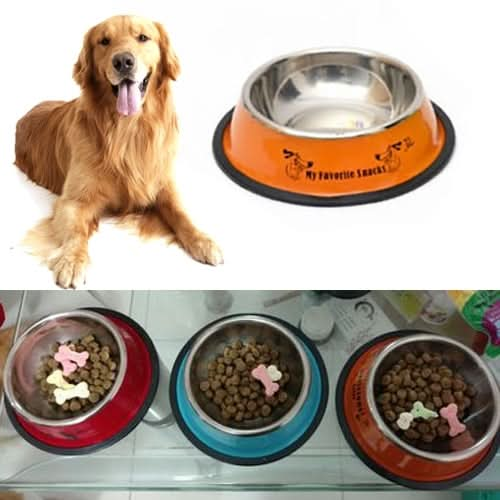 Stainless Steel Bowls, Anti-slip Colorful Paint Printed Pets Bowls, Bowl Diameter: 25.5 cm, Bowl Bottom Diameter: 32.5 cm - Reluova